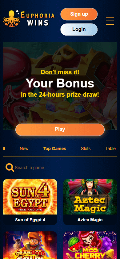 Euphoria Wins Casino Mobile screenshot
